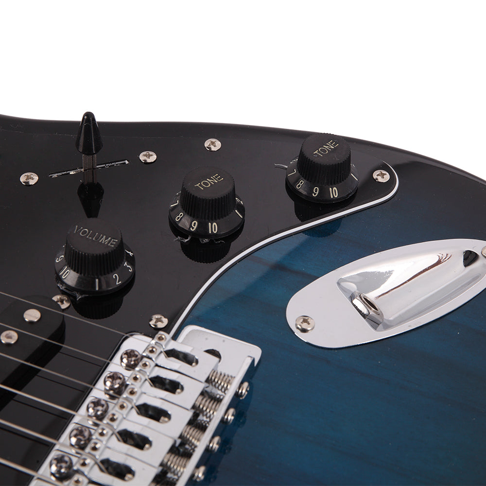 Szzzp ST Stylish Electric Guitar with Black Pickguard Dark Blue