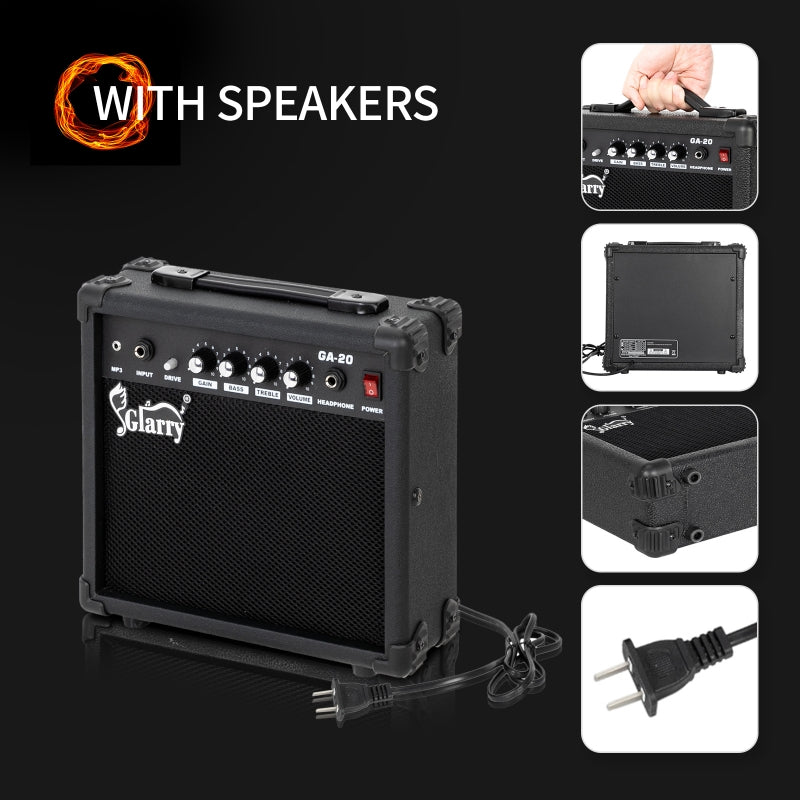 Glarry GST Electric Guitar w/20W Amplifier - Sunset