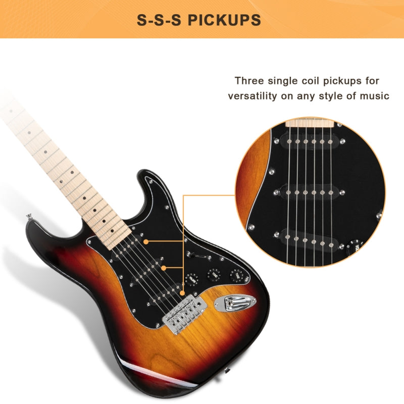 Glarry GST Electric Guitar w/20W Amplifier - Sunset