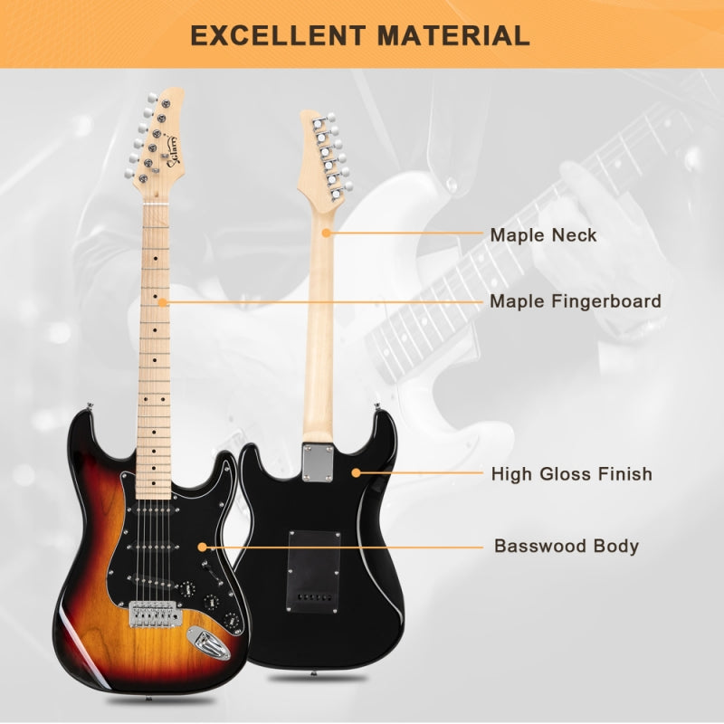 Glarry GST Electric Guitar w/20W Amplifier - Sunset