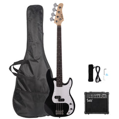 Glarry GP Electric Bass Guitar Black w/ 20W Amplifier - Black