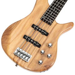 Glarry GIB 5 String Electric Bass Guitar SS Pick-up w/20W Amplifier - Burlywood