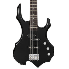 Glarry Burning Fire Electric Bass Guitar Full Size 4 String w/20W Amplifier - Black