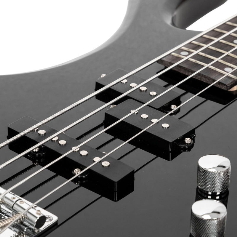 Glarry Burning Fire Electric Bass Guitar Full Size 4 String w/20W Amplifier - Black