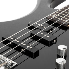 Glarry Burning Fire Electric Bass Guitar Full Size 4 String w/20W Amplifier - Black