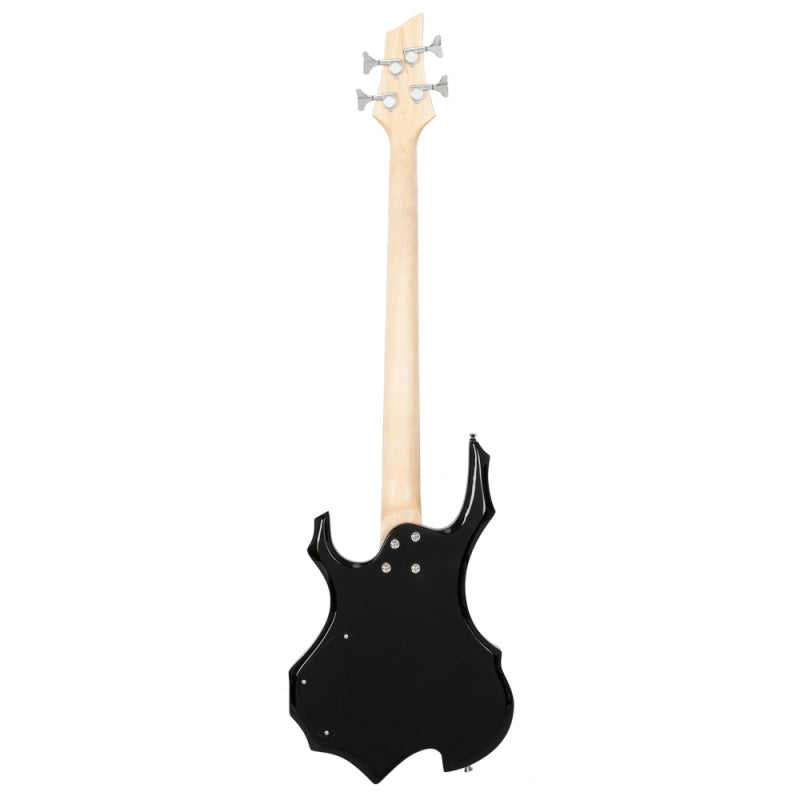 Glarry Burning Fire Electric Bass Guitar Full Size 4 String w/20W Amplifier - Black