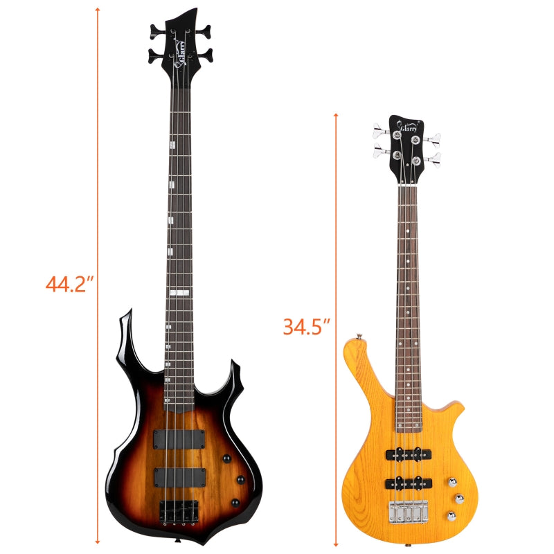 Glarry GW101 36in Kid's Electric Bass Guitar - Yellow