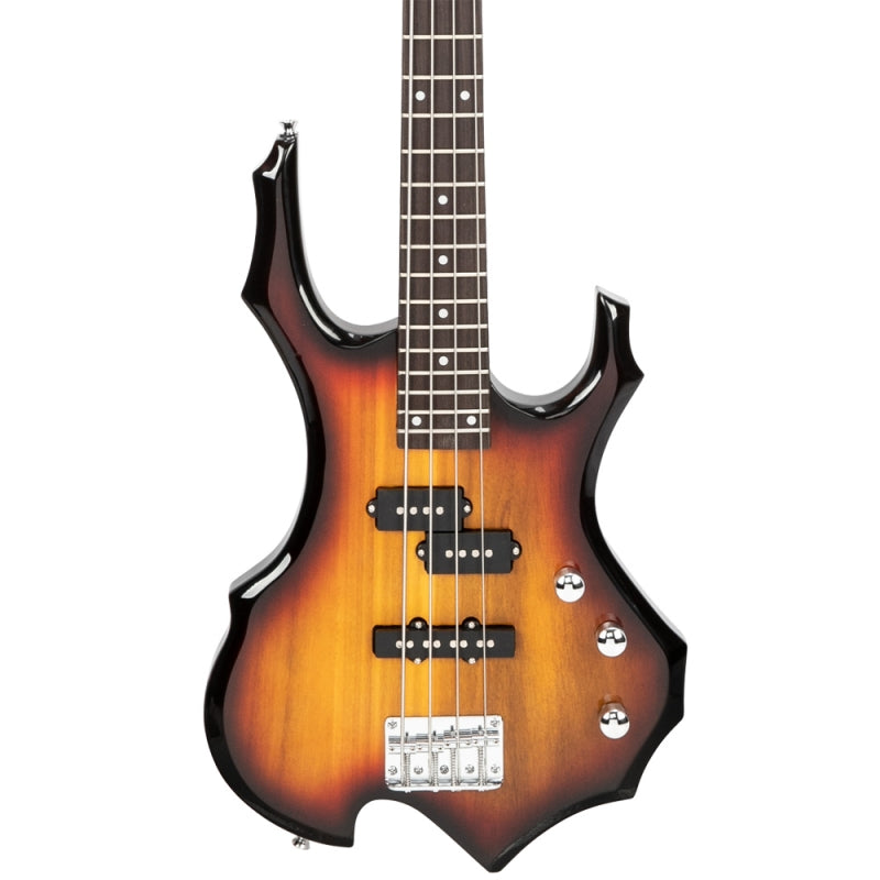 Glarry Burning Fire Electric Bass Guitar Full Size 4 String w/20W Amplifier - Sunset
