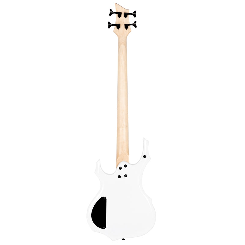 Glarry Burning Fire Electric Bass Guitar HH Pickups w/ 20W Amplifier - White