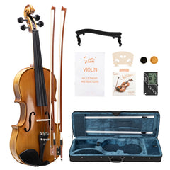 Glarry GV403 4/4 Full Size Violin Antiqued Matt Natural with 2 x Bow / Bridge