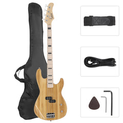 Glarry GP PRO Electric Bass Guitar NO Pickguard - Burlywood