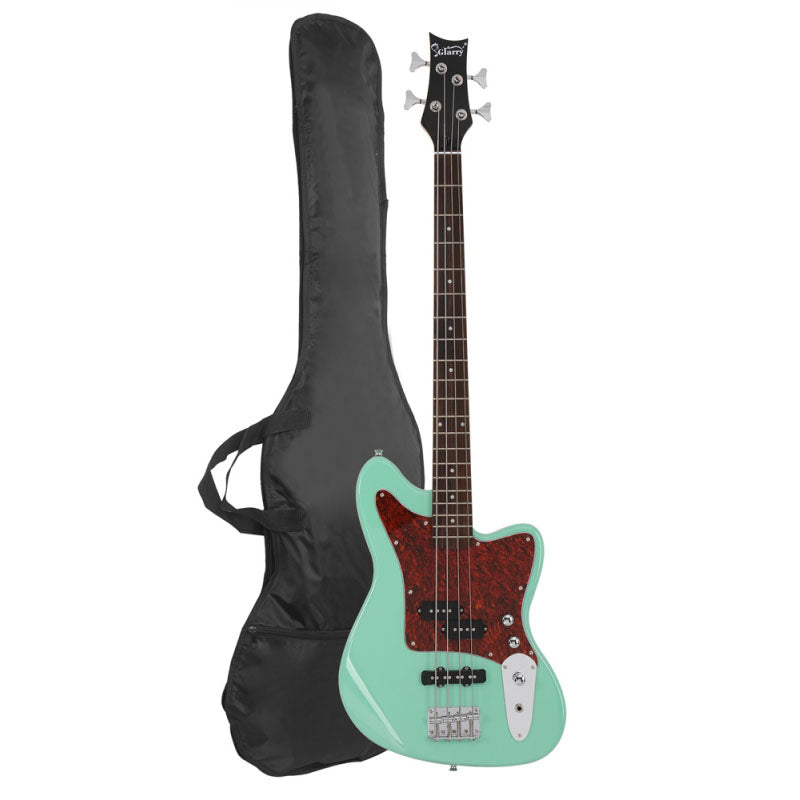 Glarry GIB Bass Guitar 4 String Red Pearl Guard w/20W Amplifier - Green