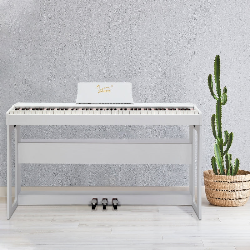 Glarry GDP-104 88-Key Home Fully Weighted Hammer-action Keybed Digital Piano - White
