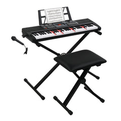 Glarry GEP-202 61-Key Keyboard with Piano Stool - Black
