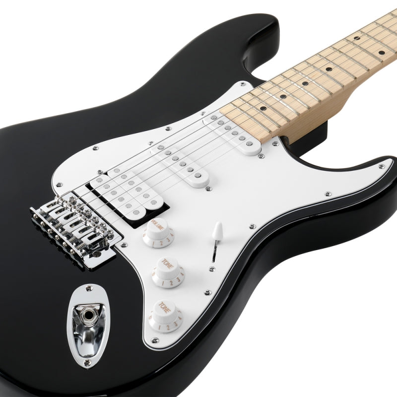 Glarry GST Electric Guitar HSS Pickups w/20W Amplifier - Black