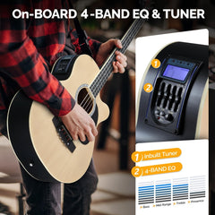 Glarry GMB102 44.5 Inch EQ Acoustic Bass Guitar w/15W Amp Matte - Burlywood