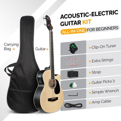 Glarry GMB102 44.5 Inch EQ Acoustic Bass Guitar w/15W Amp Matte - Burlywood