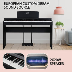 Glarry GDP-105 88-Key Home Full Weighted Keyboards Hammer-action Keyboard Digital Piano - Black