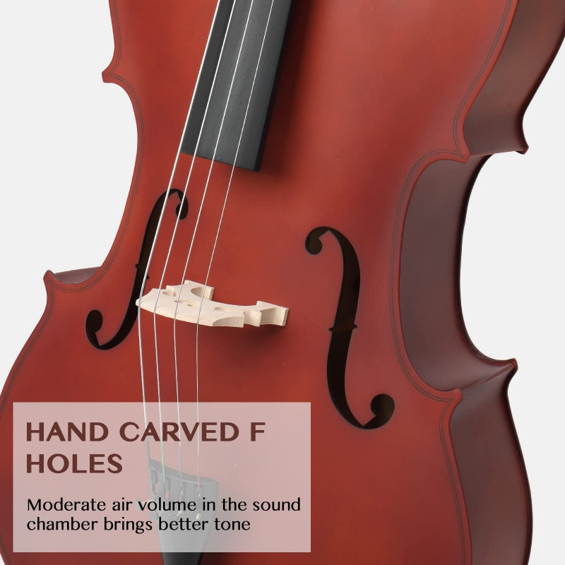 Glarry GC101 4/4 Full-Size Acoustic Cello - Matte