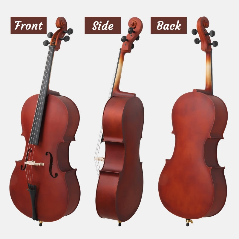 Glarry GC101 4/4 Full-Size Acoustic Cello - Matte