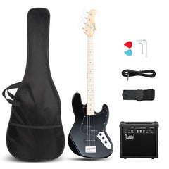 Glarry GJazz Electric Bass Guitar w/20W Amplifier - Black